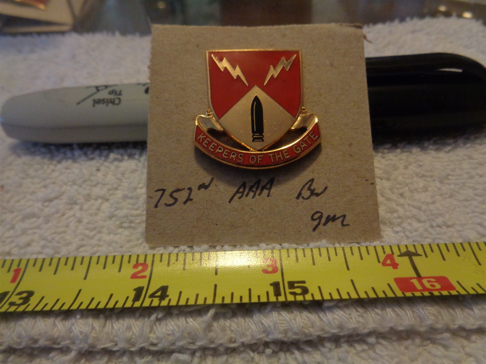752nd Anti Aircraft Artillery Battalion 9M Unit Crest, DI, DUI (DRAW#R10)