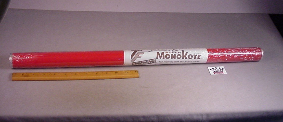 Vintage Top Flite Super Monokote Covering Film Red 6'  Roll MIP  Airplane RC NOS