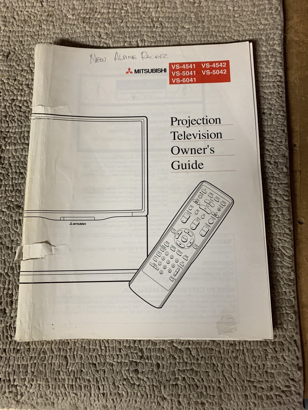 MITSUBISHI TV VS-4541 5041 6041 VS-4542 VS-5042  ARCADE GAME MONITOR MANUAL