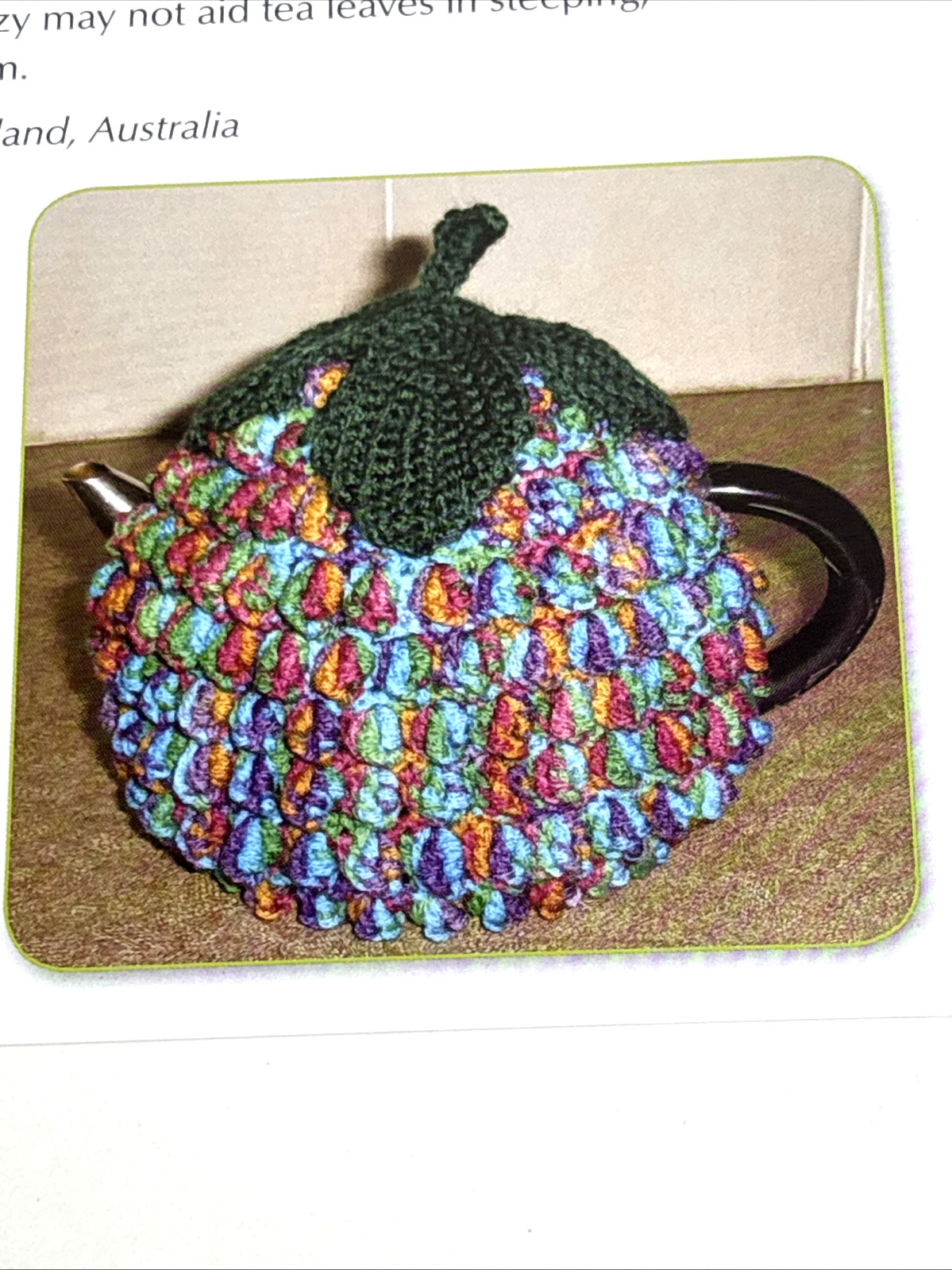 Popcorn Tea Cozy Crochet Pattern Cards Pages