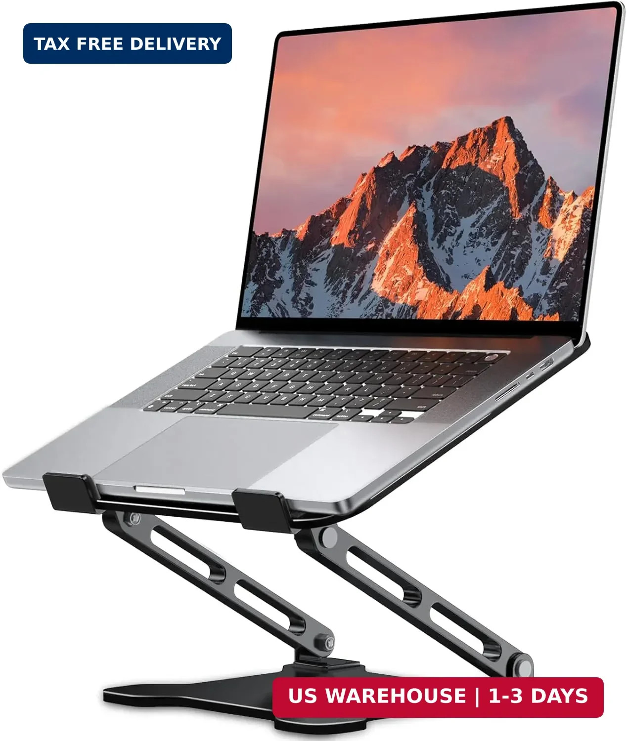 LOXP Adjustable Laptop Stand for Desk, Metal Foldable Laptop Riser Holder, Porta