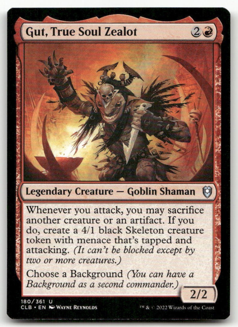Gut, True Soul Zealot #180 (NM) Baldur's Gate CLB Magic MTG