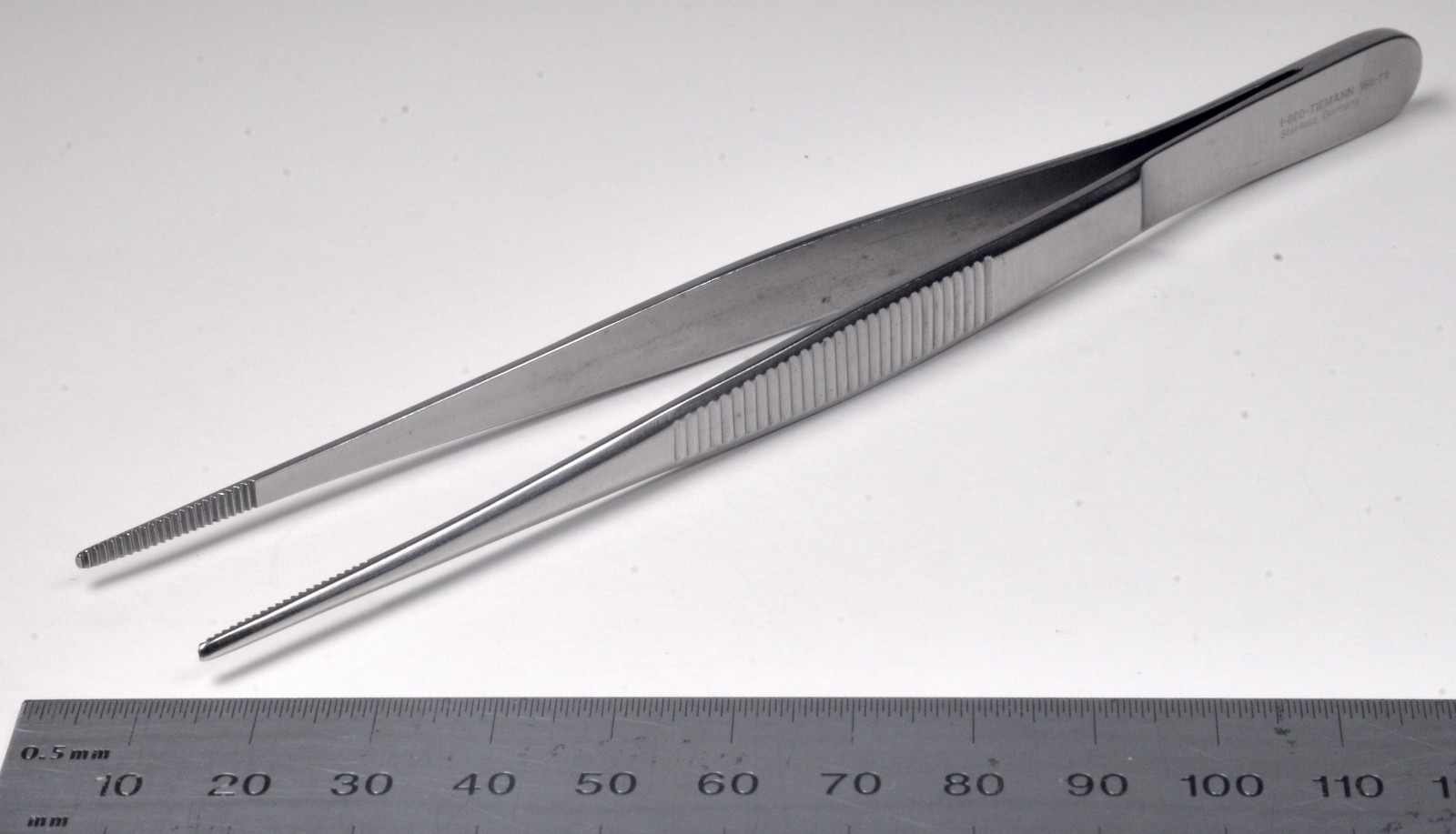 Tiemann #160-78 Dissecting Forceps 6" Heavy Serrated 2.2mm Surgical Germany
