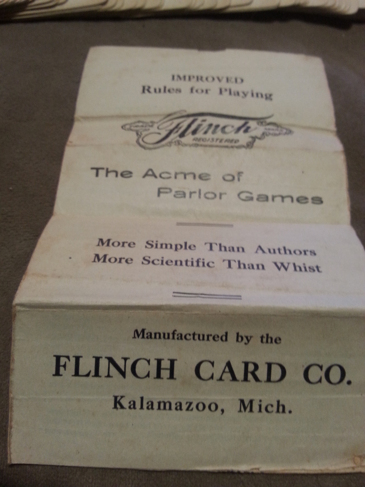 Vintage Flinch Card Game - Original Instructions - Box