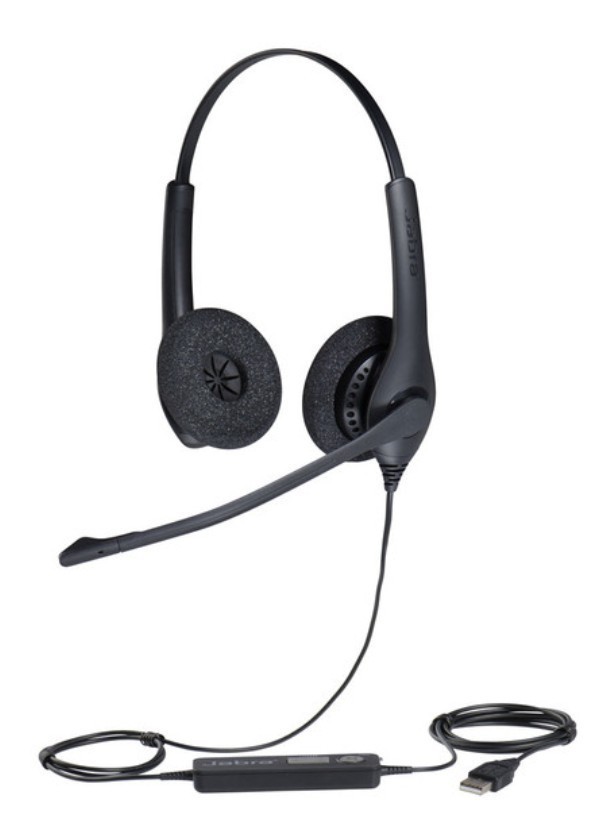 Jabra BIZ 1500 Duo USB Corded Headset, Style# 1559-0159, Model# HSC024, Black