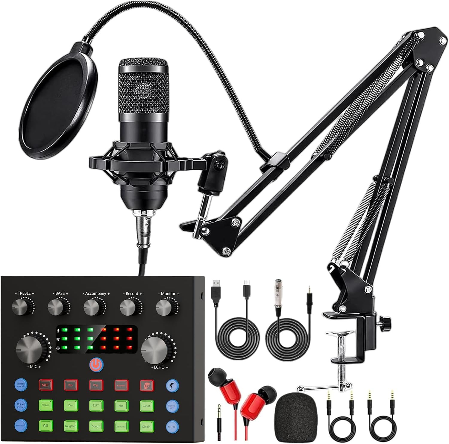 Podcast Equipment Bundle, Recording Studio Package with Podcast Microphone