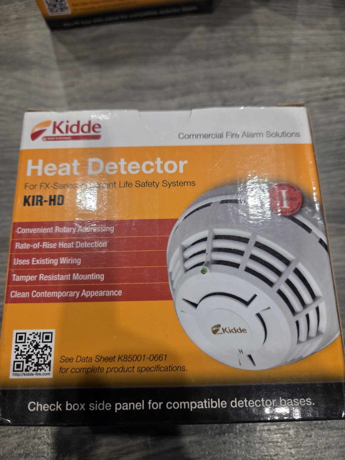 Kidde KIR-HD Addressable Intelligent Fixed-Temperature Heat Detector - White