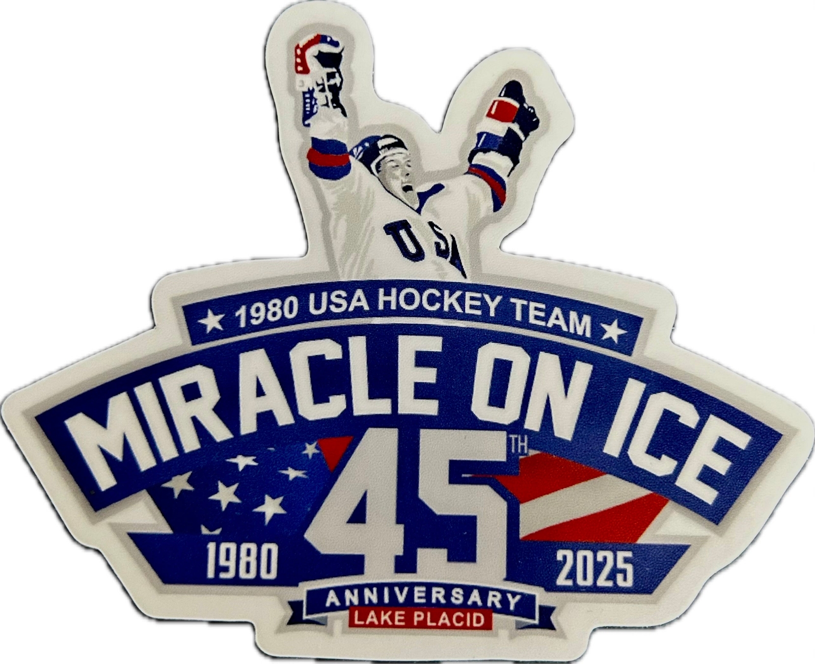 1980 Miracle on Ice 45th Anniversary (1980-2025) Sticker 4”X3”