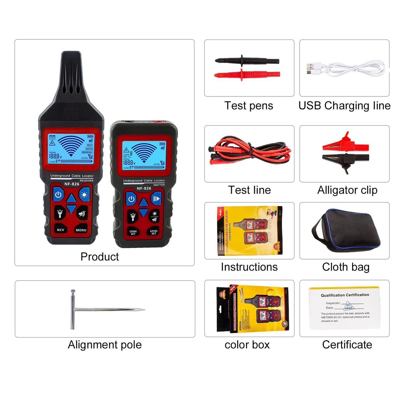 NF-826 Underground Cable Tester*1 Electrical Locator Wire Tracker Detection Wall