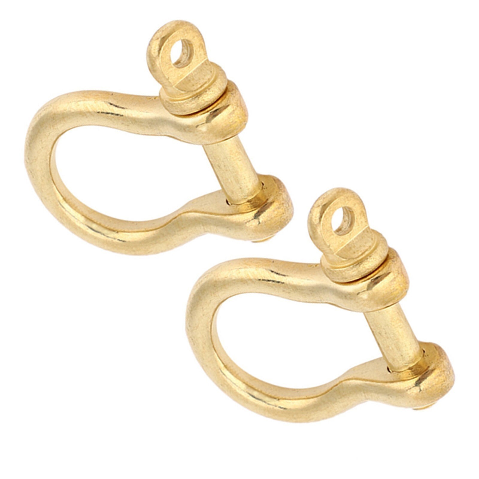 2 Set Anchor Shackle Pure Brass U Type Fob Key Ring Hook Golden Connection