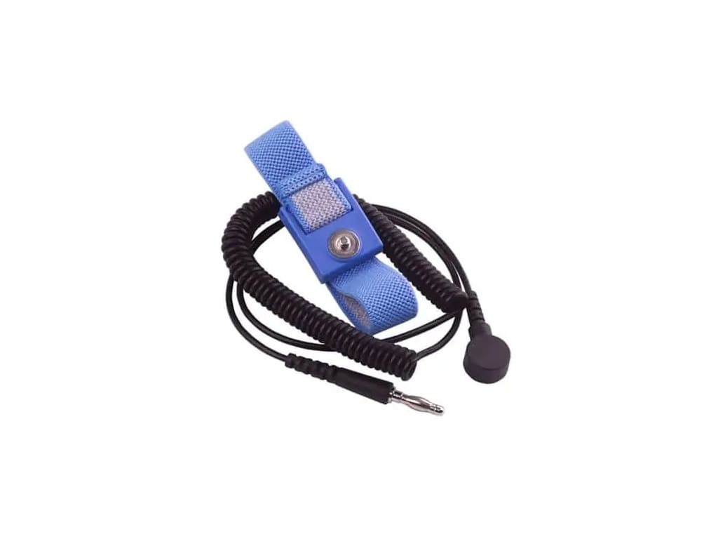 Transforming Technologies WB1738 - Wrist Strap Set, 6' Coil Cord, 7mm Snap, Blue