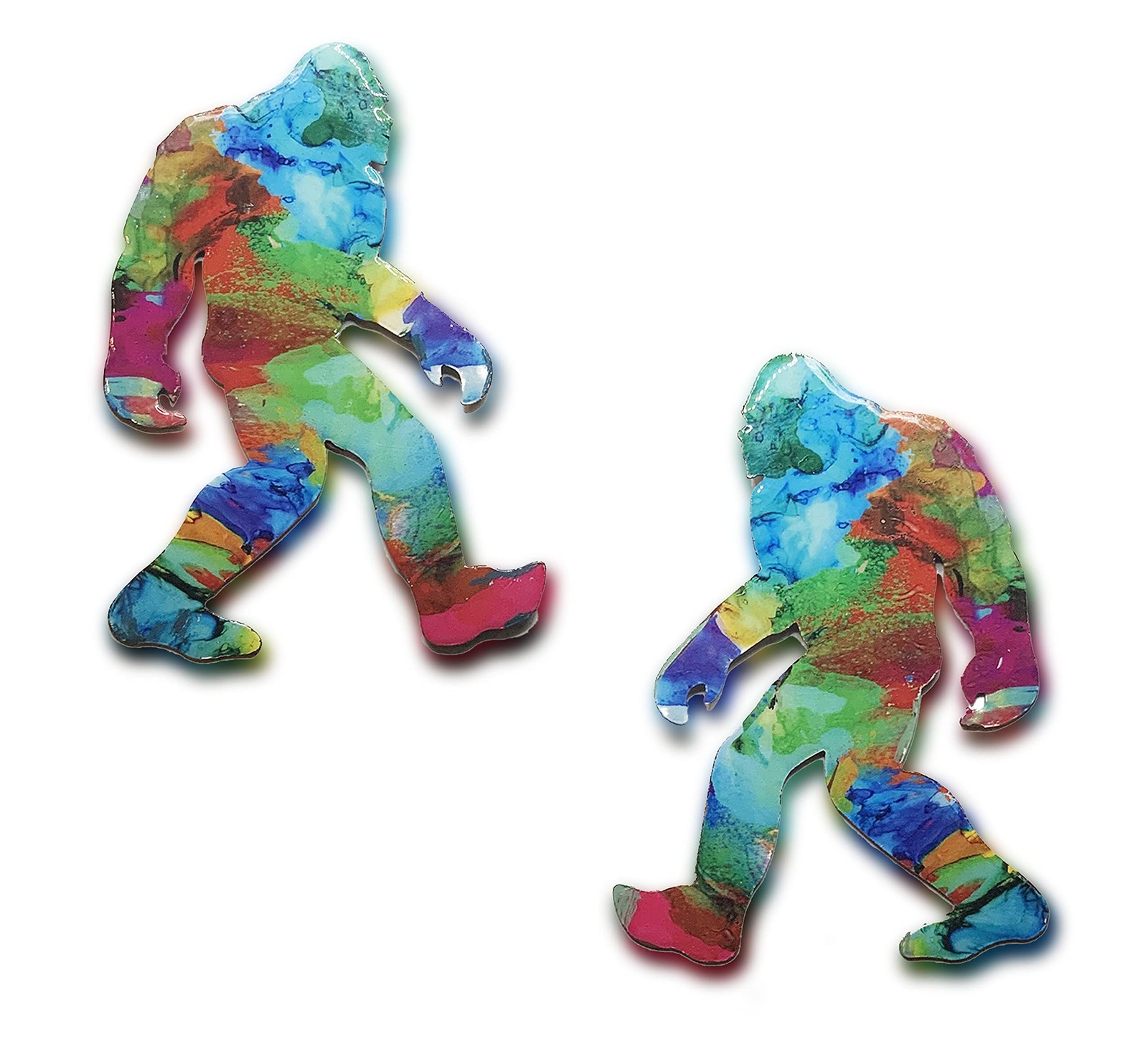 Colorful Bigfoot Screen Door Magnets - Heavy Duty Gloss Metal 4" H x 2.75" W ...