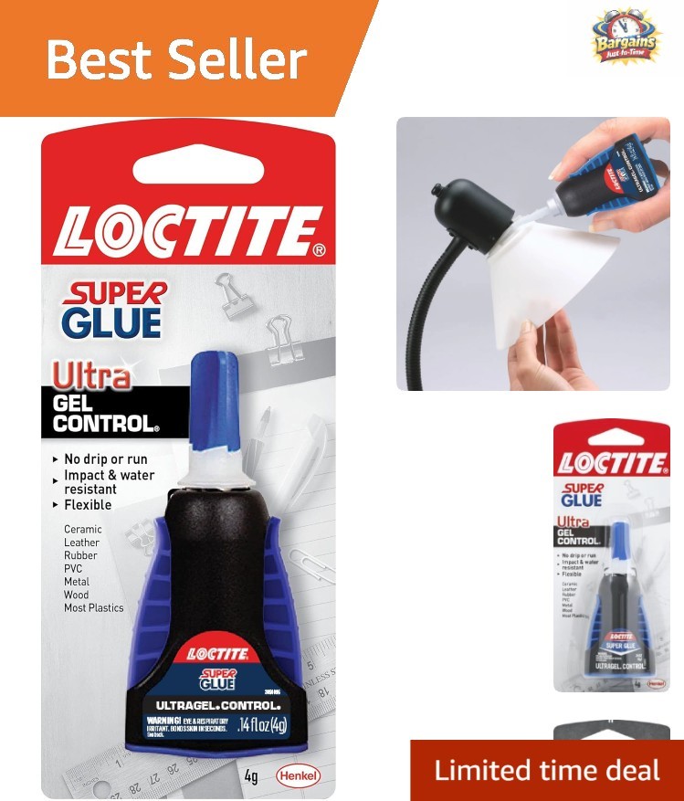 Super Glue Ultra Gel Control 0.14 oz - No Mess, Quick Dry for Crafts & Repairs