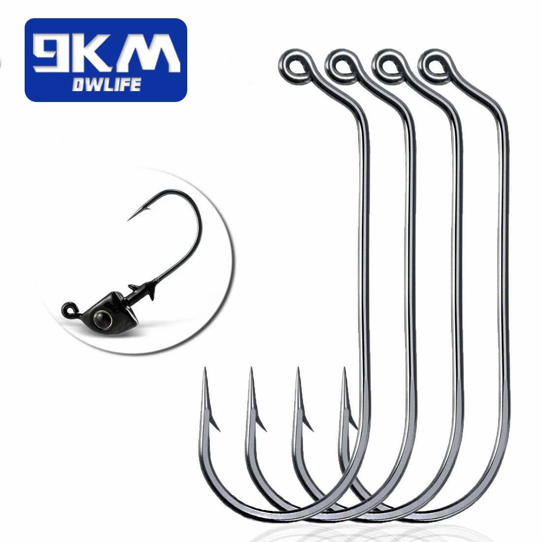 25~50Pcs Fishing Jig Hooks High Carbon Steel 60 Degree Aberdeen Hooks Saltwater