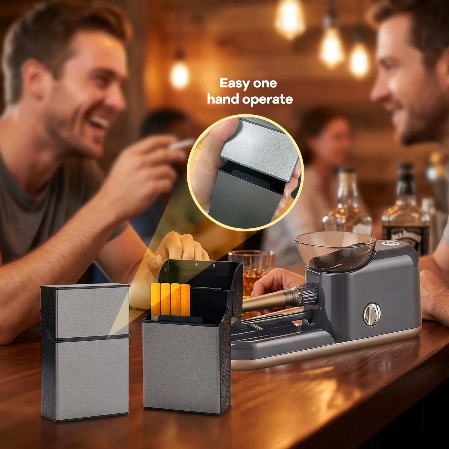 Efficient Electric Cigarette Rolling Machine Automatic DIY Tobacco Roller, Porta
