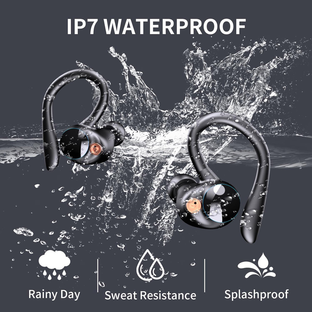 Headphones Wireless Earbuds 60hrs Playback Over-Ear IPX7 Waterproof Earphones US