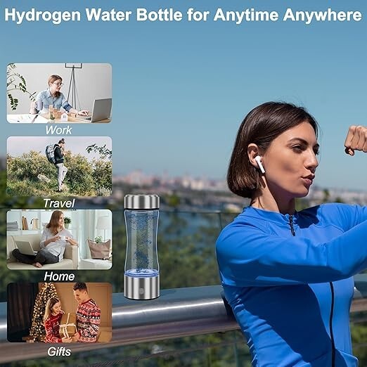 Hydrogen Water Bottle Generator with SPE PEM Technology, 3Min Quick Electrolysis