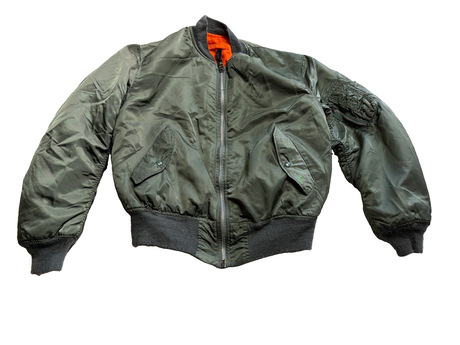 Vintage 1980s Alpha Industries USAF Mil-J Flight Jacket Reversible Large 80s