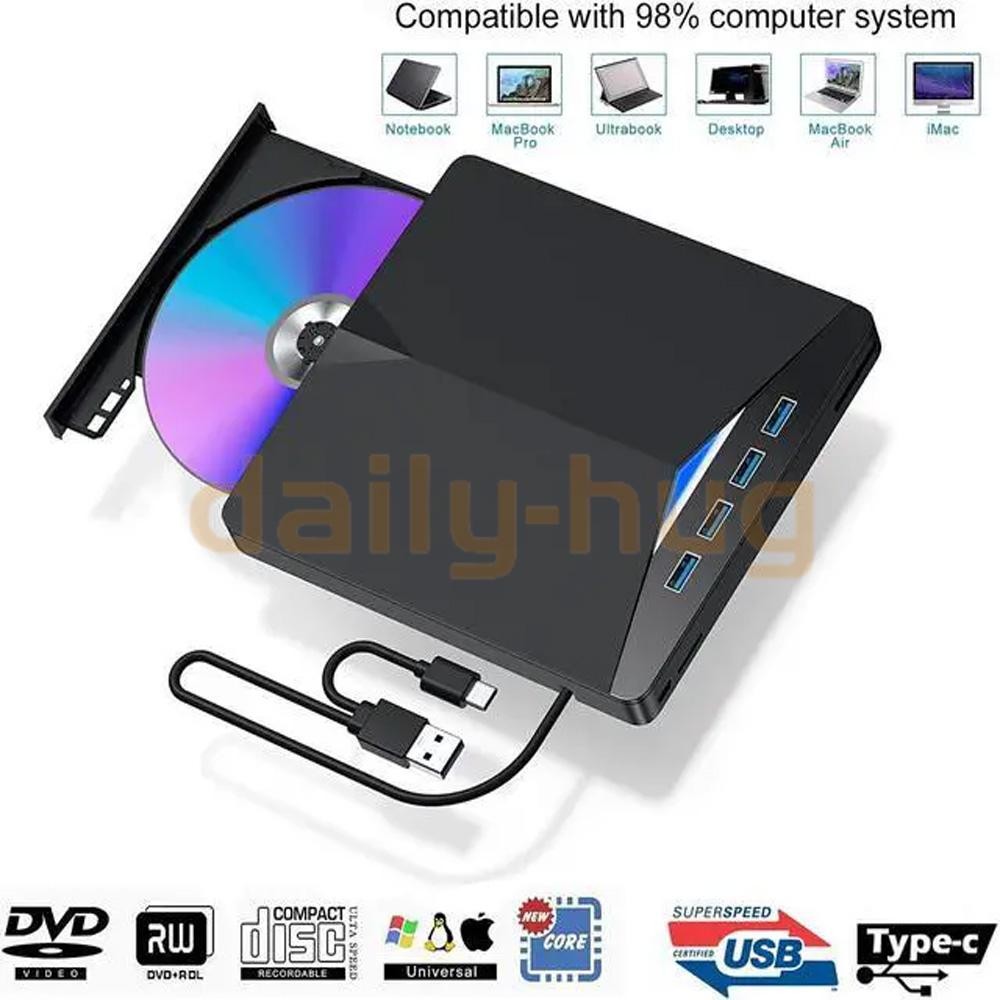 External CD DVD Drive USB 3.0 Writer Burner Player for PC Laptop Windows 11 10