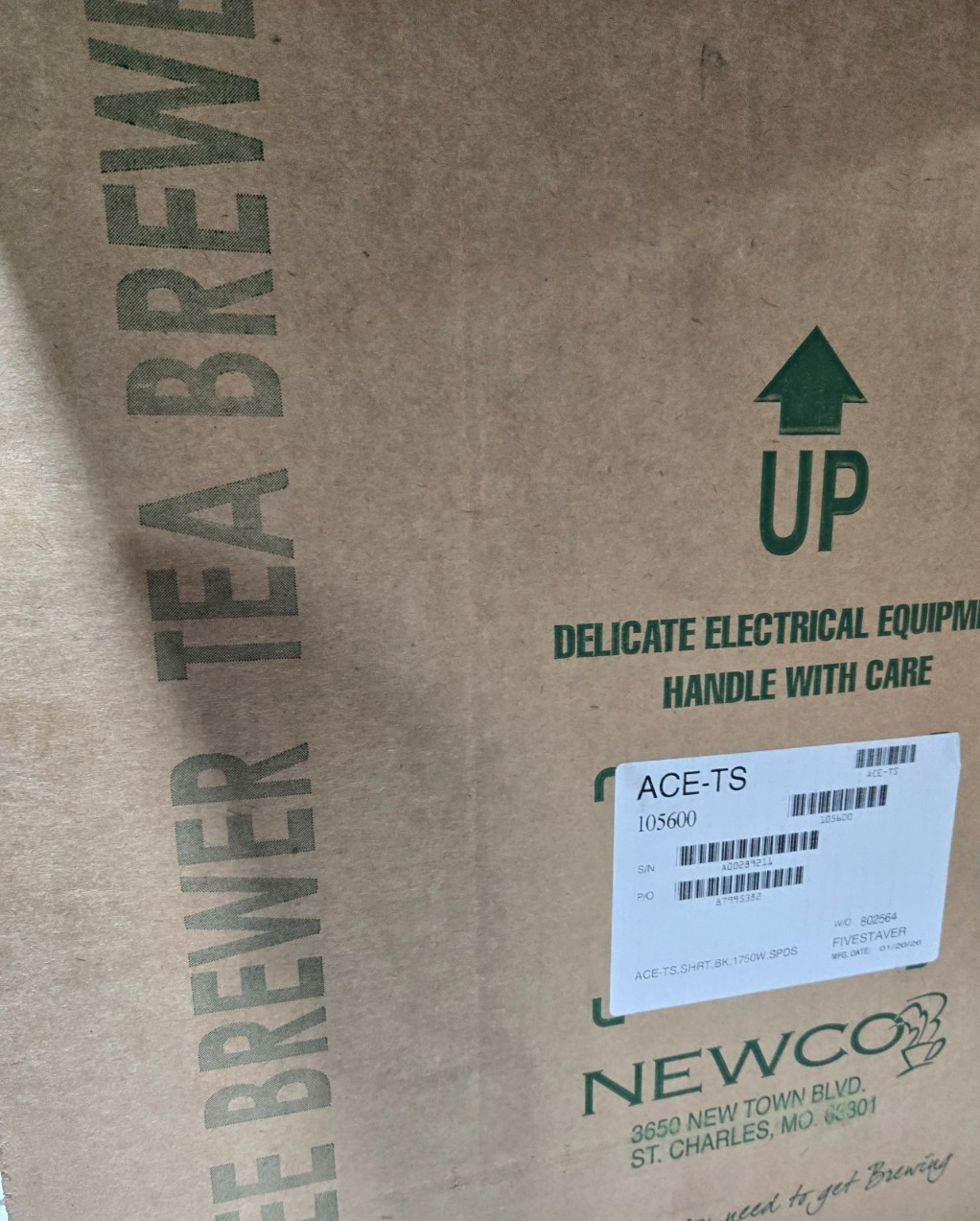 Newco Coffee Machine ACE-TS Automatic Telescoping Column Brewer 105600