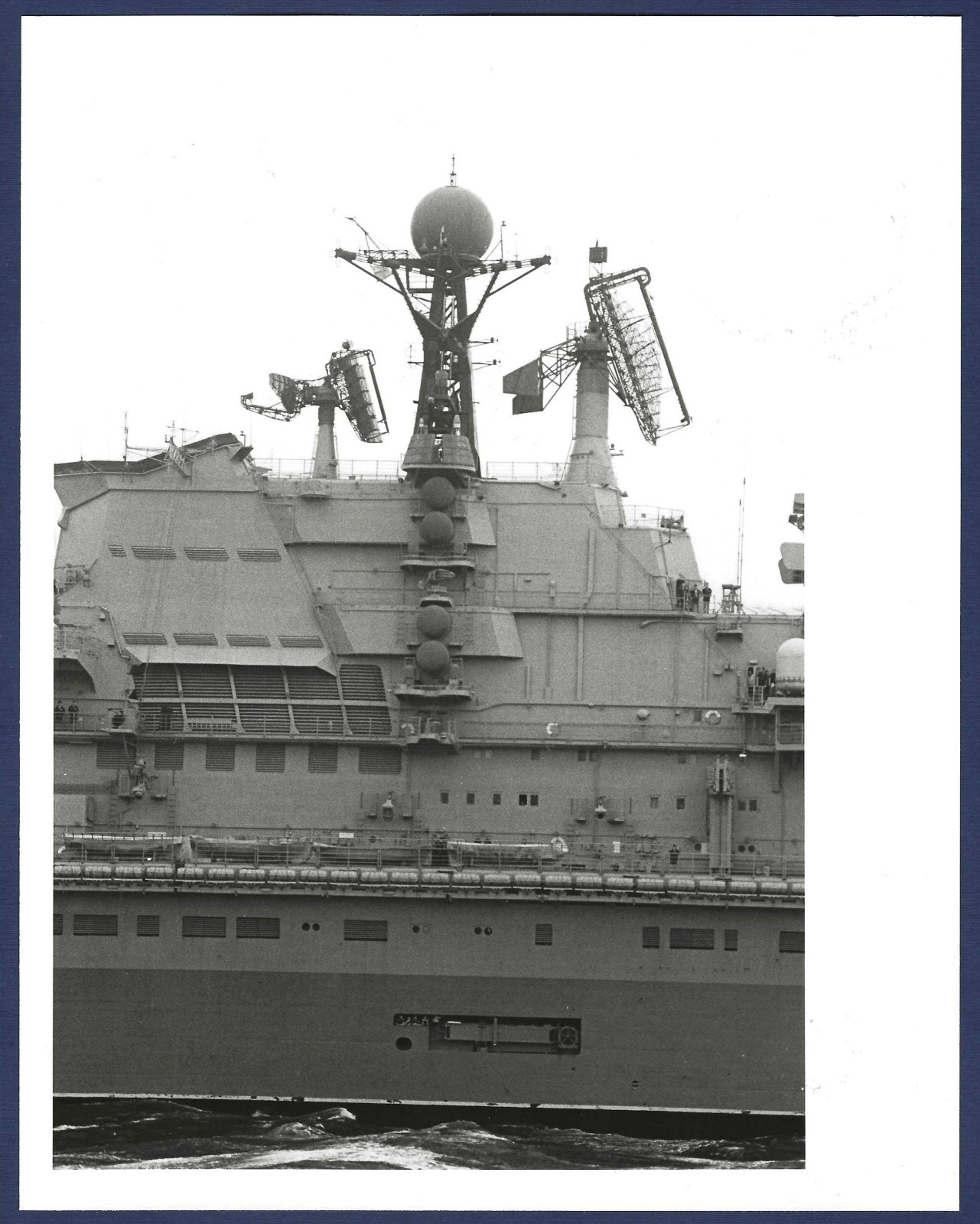 Soviet Aircraft Carrier MINSK 117 Closeup View of Amidships Official USN Photo