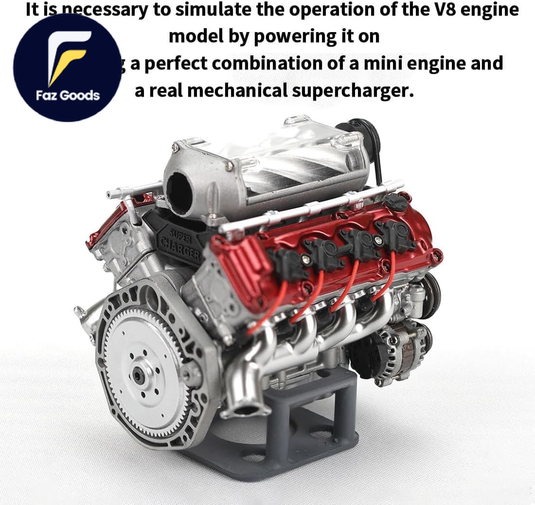 MAD Cison Mini V8 Engine Kit That Runs Small Engine Building Kit for Adults Suit