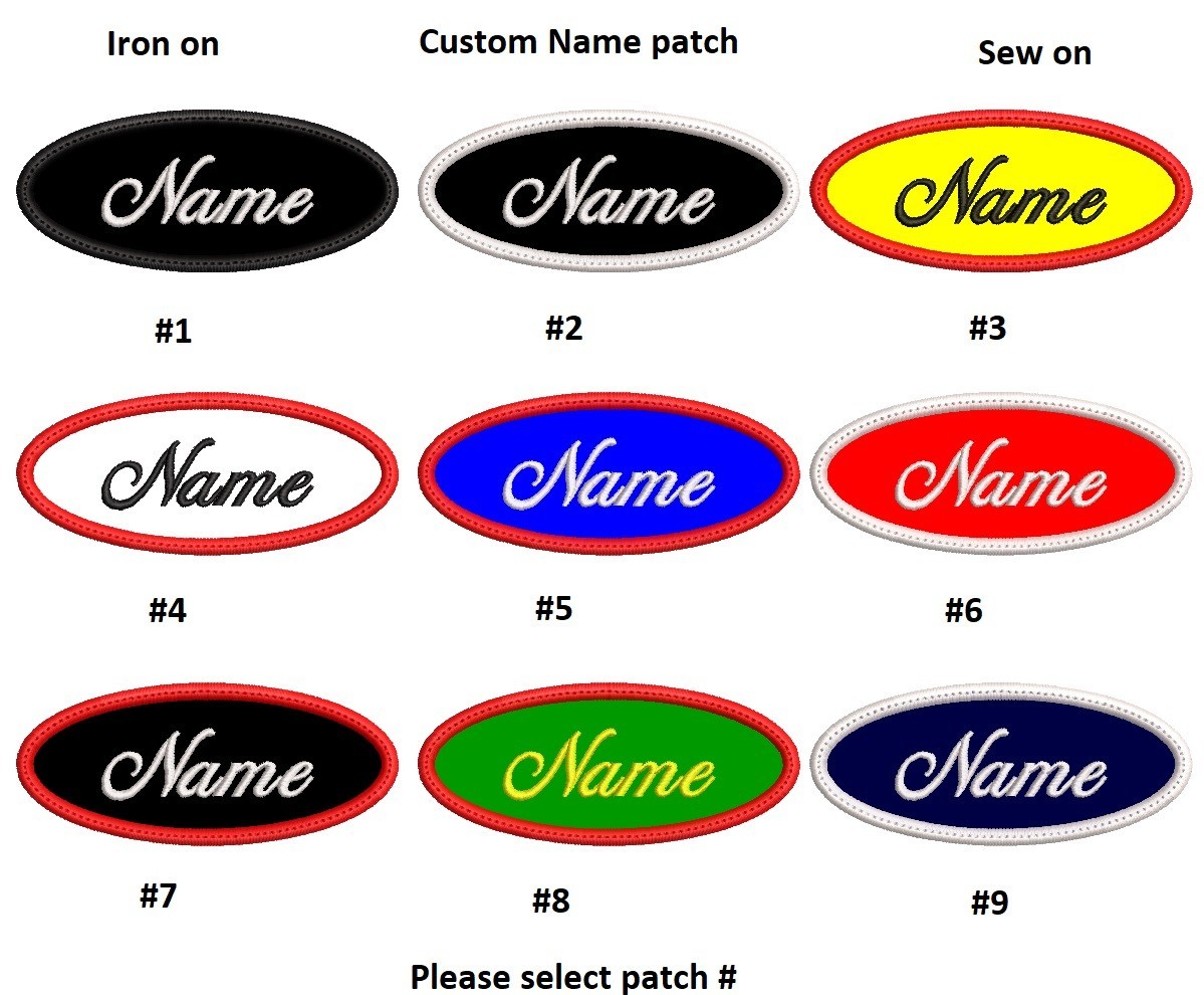 **LOVE IT** OVAL CUSTOM NAME TAG Embroidered "Iron on", F/ship