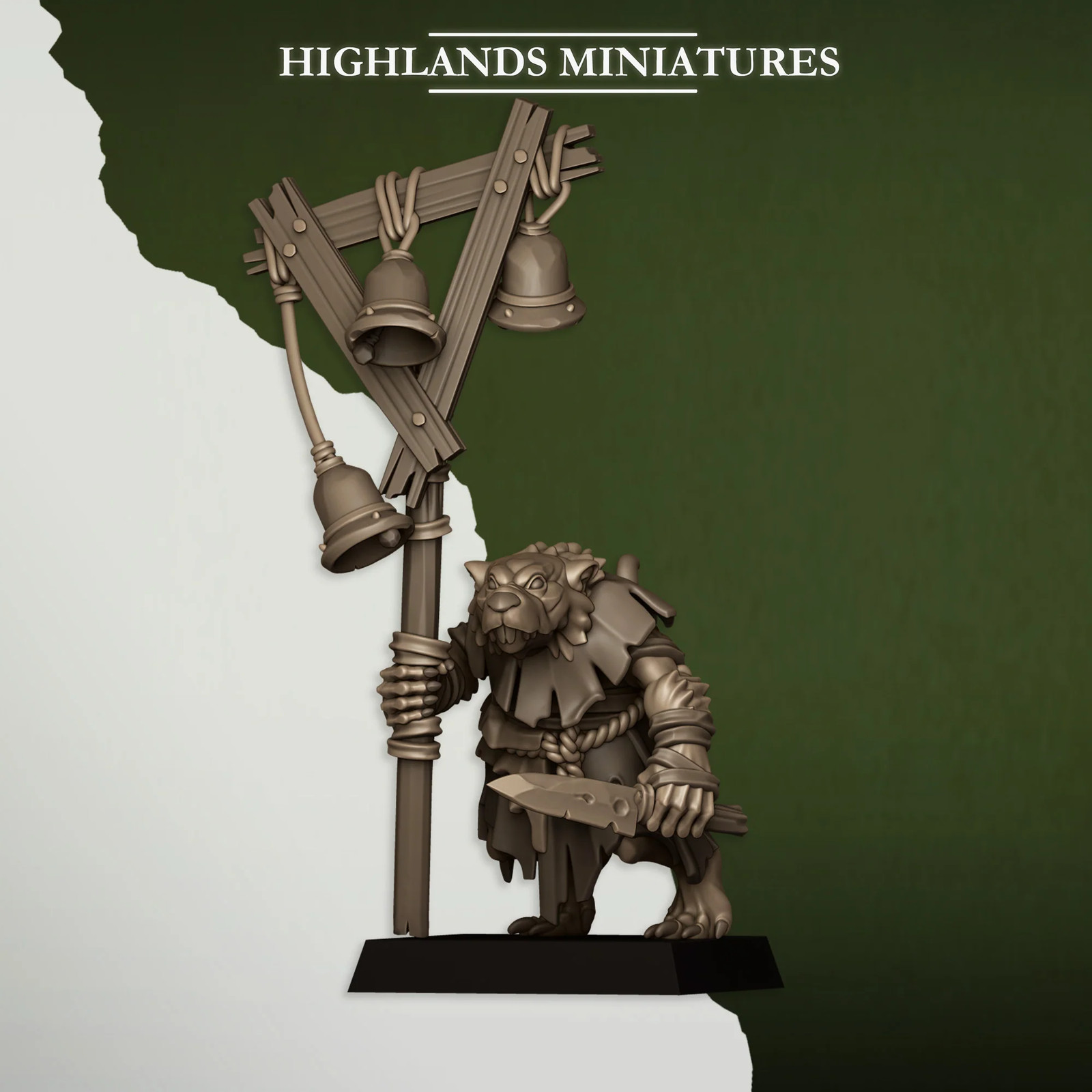 Vermin Acolytes Command Group (Set of 3) - 28-32mm - Resin Tabletop Miniatur