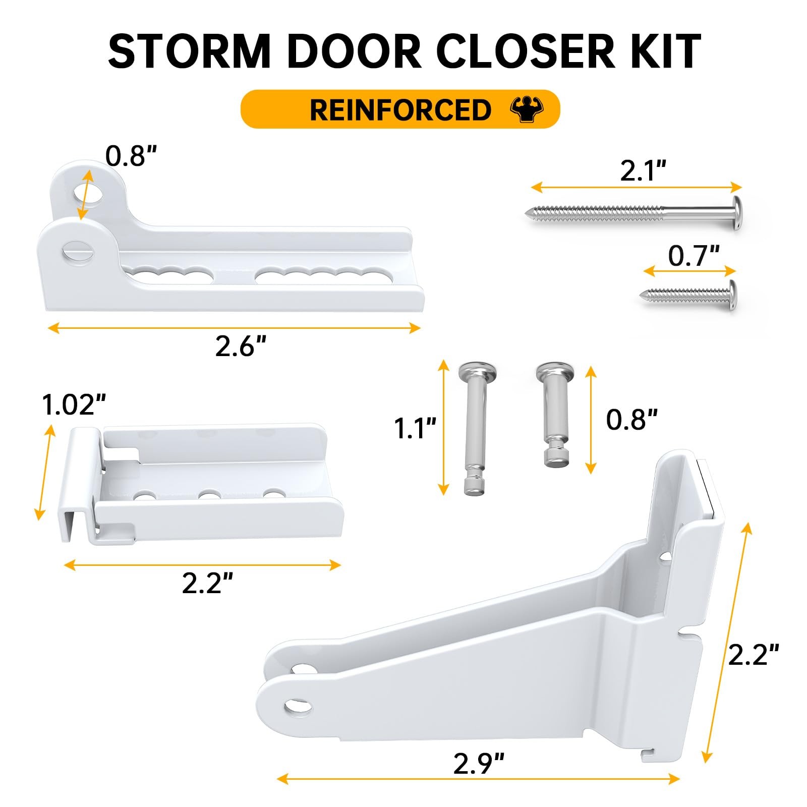 Reinforced Storm Door Closer Bracket Kit Compatible with Andersen, Emco, Lars...