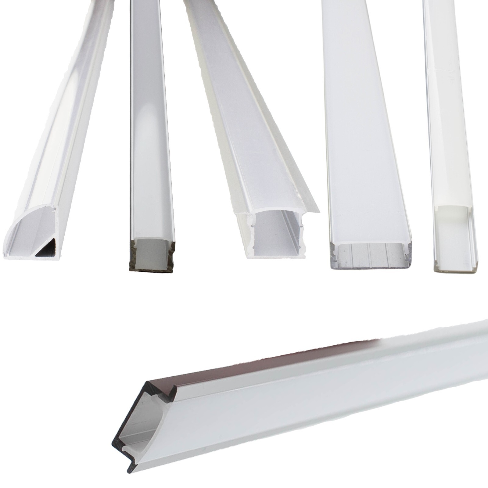 10pk LED Aluminum profile channel for LED strip U V Recessed 6 8 10 12 20mm