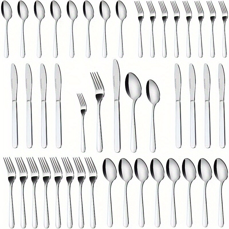 20/40pcs-Stainless Steel Tableware Set,Spoon - Perfect for Formal Dinners