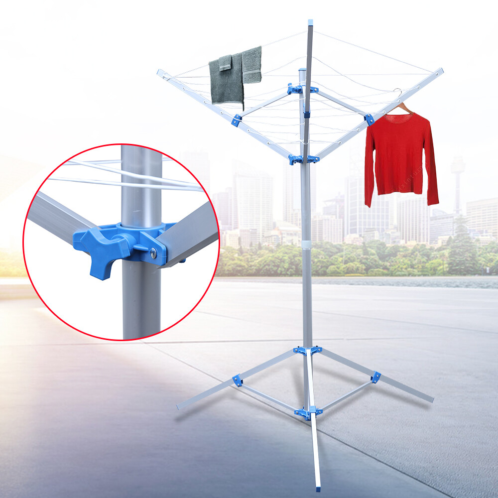 3-Arm Folding Umbrella Style Laundry Dryer Clothes Drying Rack Outdoor Portable