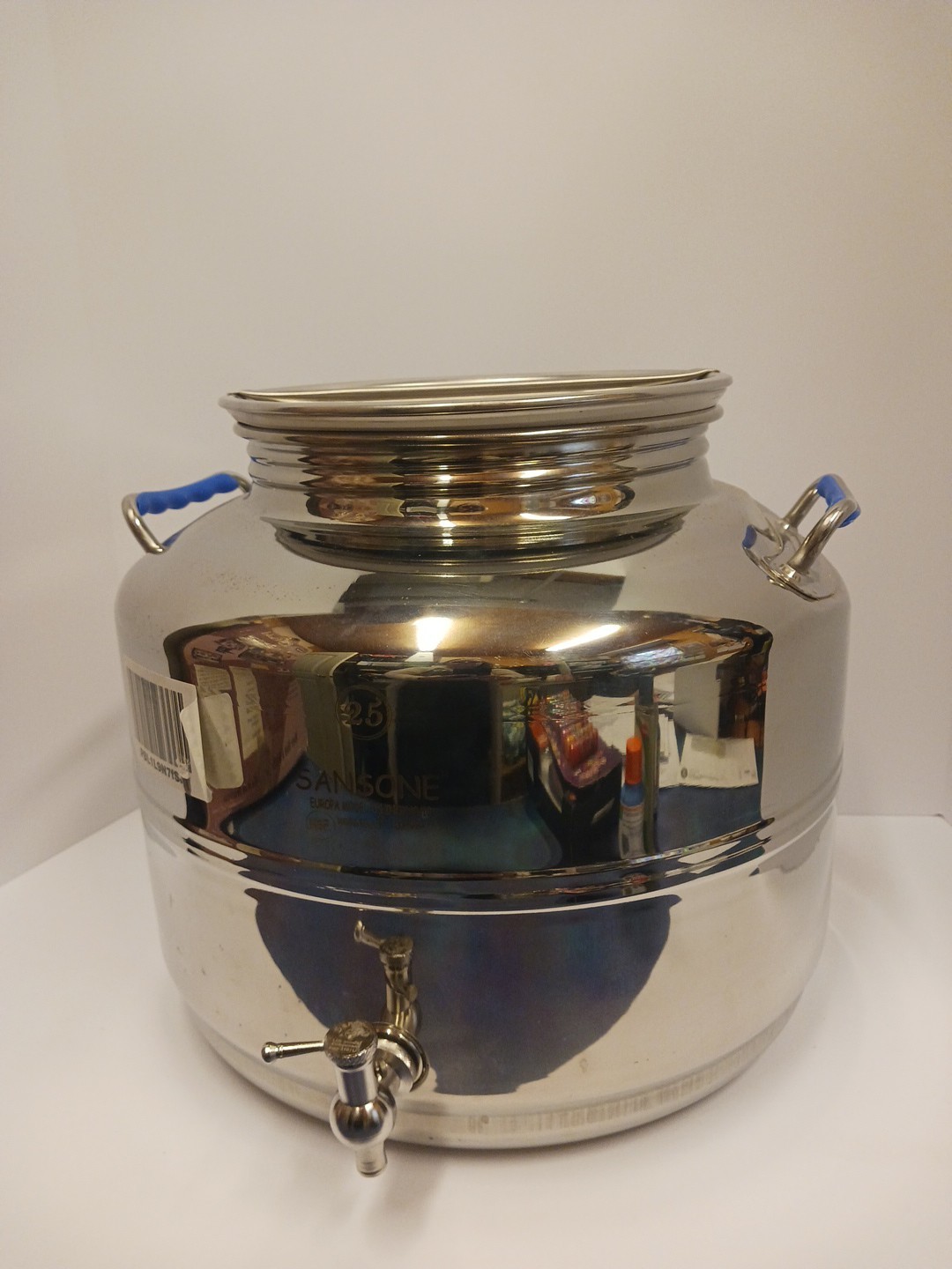 SANSONE 25 Liter Stainless Steel Water/Oil Dispenser Europa Inox 18/10 Has Spout