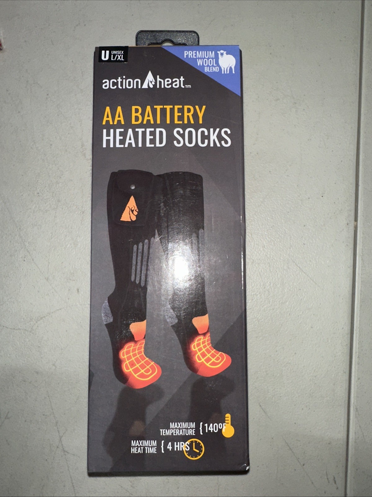ActionHeat Wool AA Battery Heated Socks - L/XL