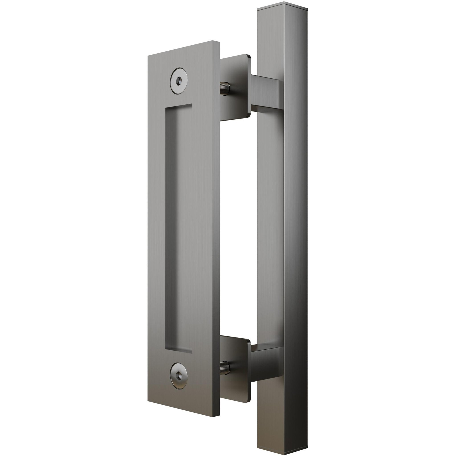Sliding Door Combo Pull Set, 8-1/2" Flat Pull, 12" Round Bar Pull, Satin Stainle