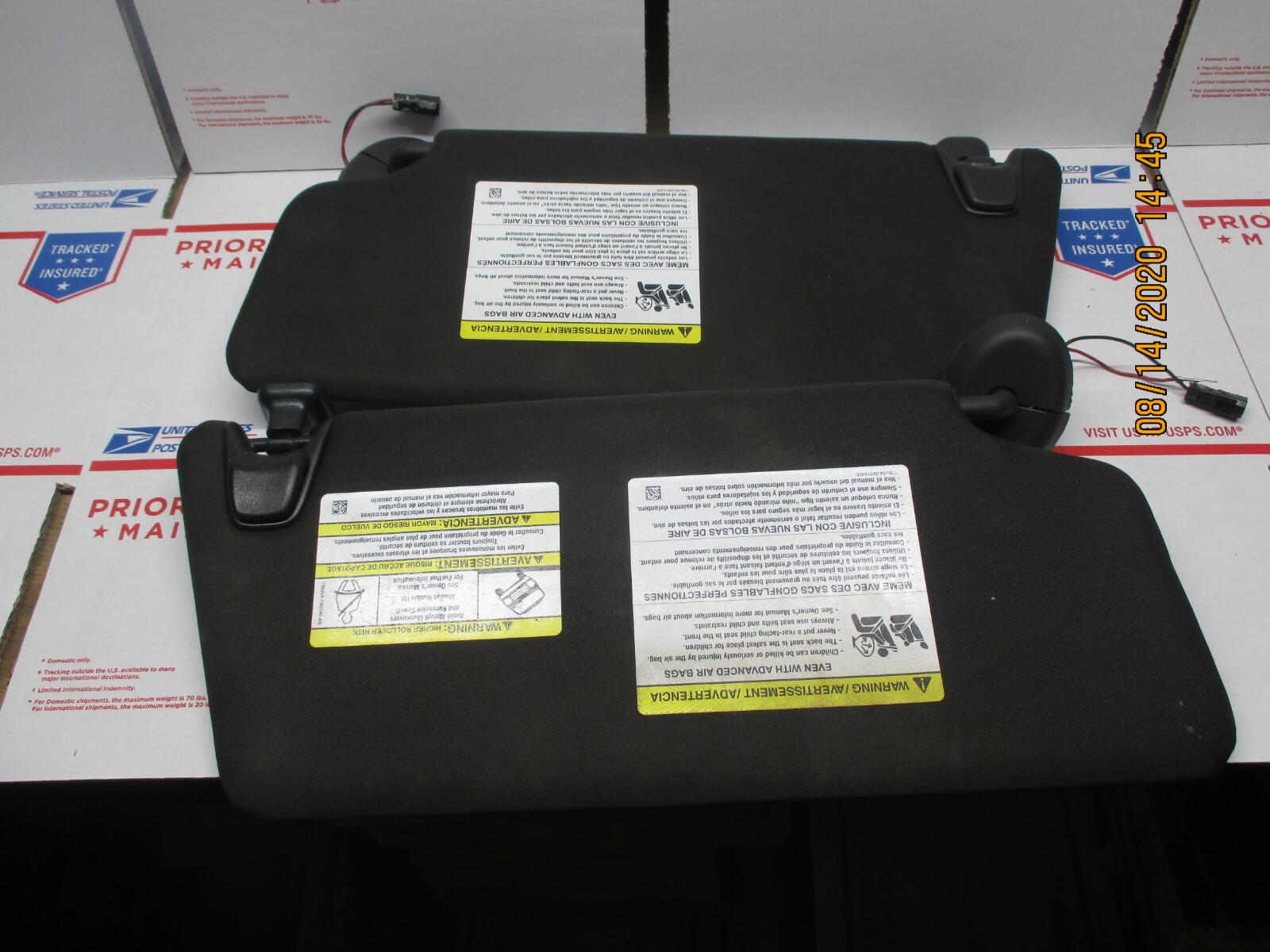 11 - 15 Ford Explorer Sunvisor Sun Visors Shades Pair Lighted Vanity Black Oem