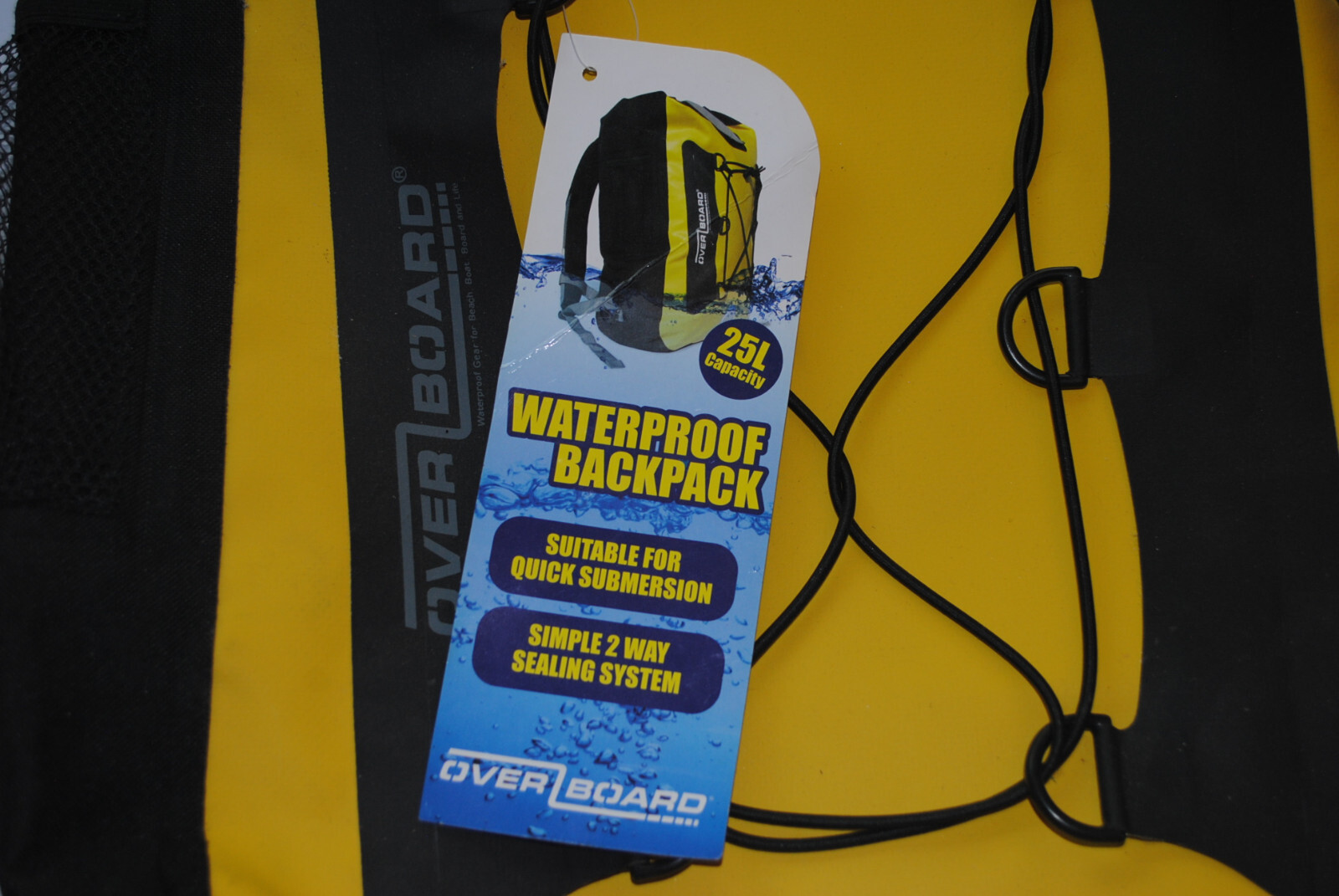 Overboard 25L Waterproof backpack NEW with tags Yellow/black