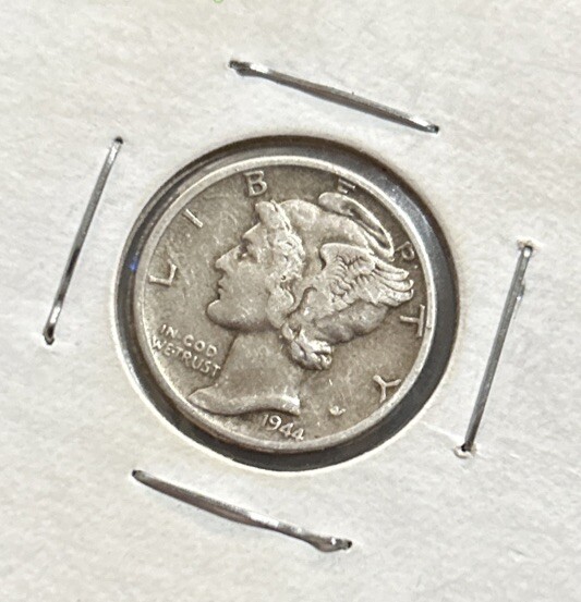 1944 w mercury dime ERROR COIN Reverse Vines Wrap The Words