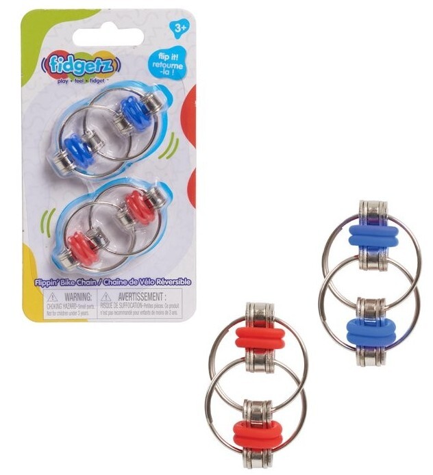 Full Case of 36 QTY w/PDQ Just Play Fidgetz Flippin' Bike Chain Sensory Toy