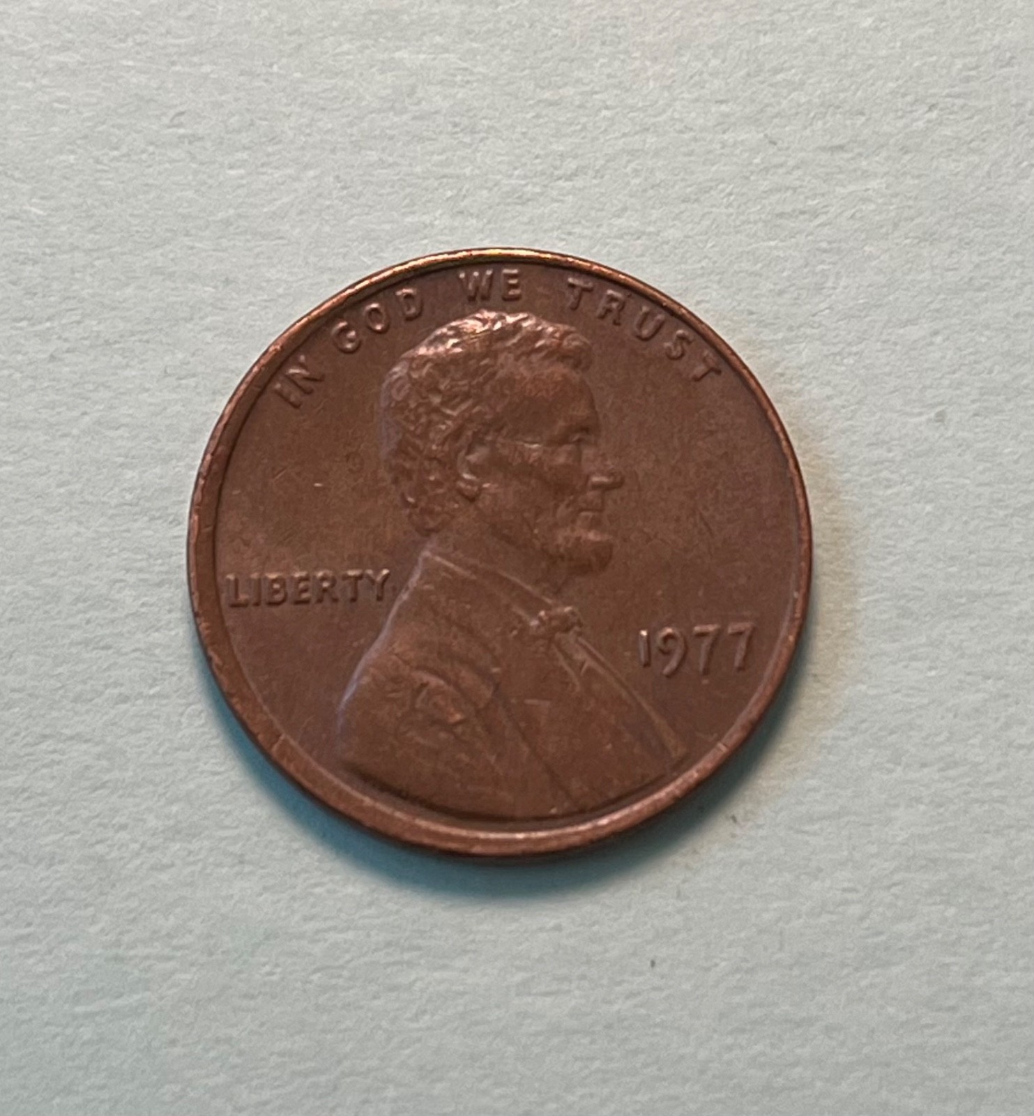 1977 Lincoln Memorial Cent Off Center Strike Error