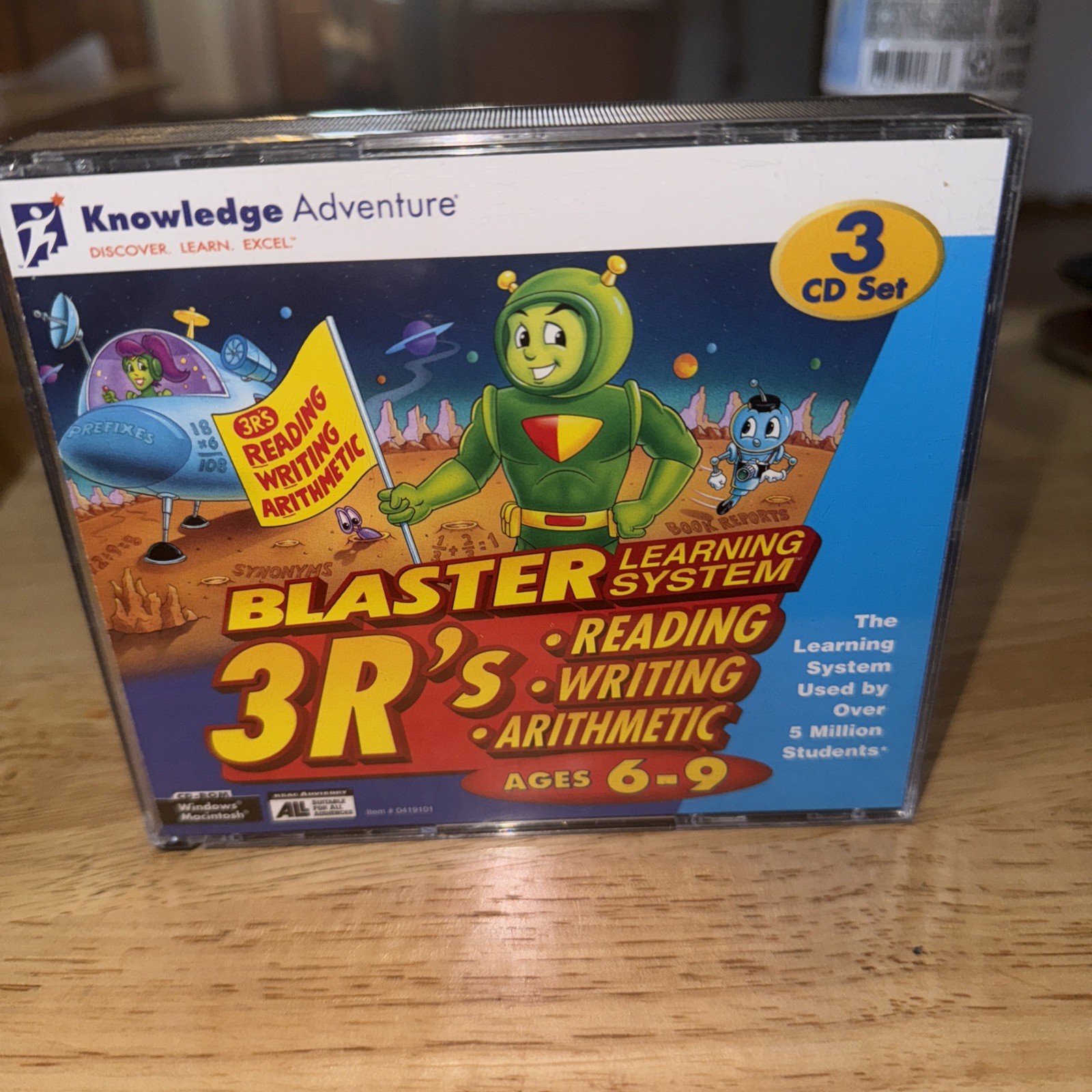 Knowledge Adventure 3R’s Reading Writing Arithmetic Blaster 3CD Ages 4-6