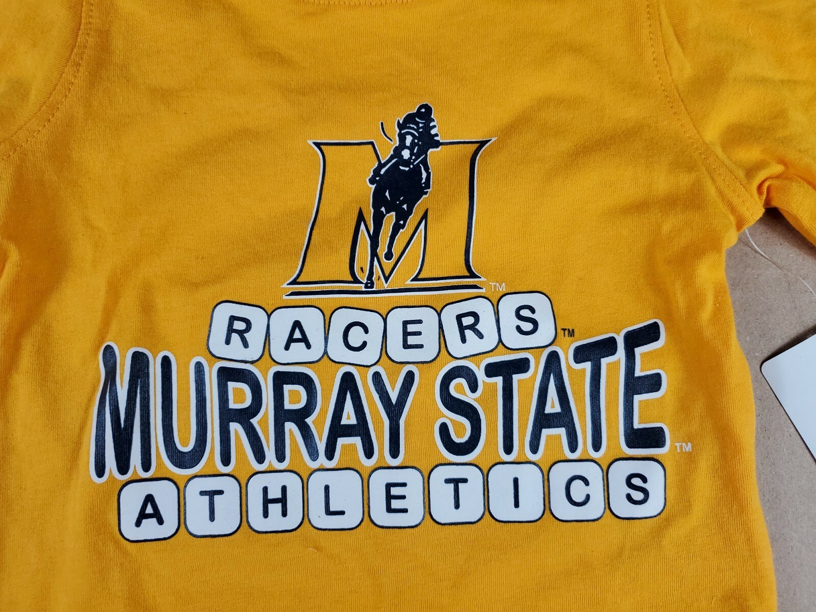 Murray State Racers Athletics yellow unisex babys long sleeve shirt size 2T New