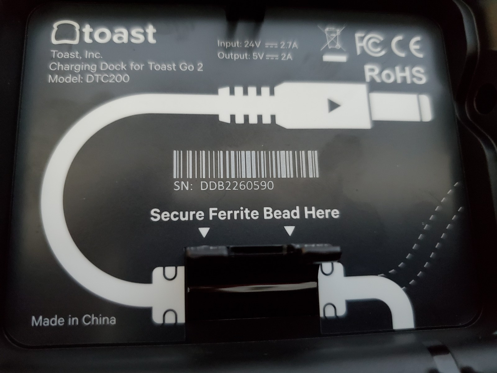 Charging Dock for Toast Flex POS Go 2 Handheld Tablet Mobile Computer - DTC200