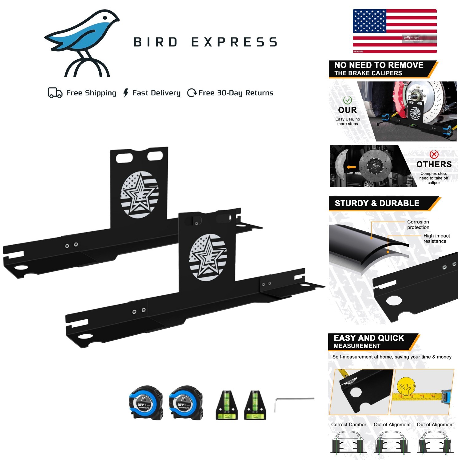 Wheel Alignment Tool with Imperial Tape Measure for Cars SUVs Trucks