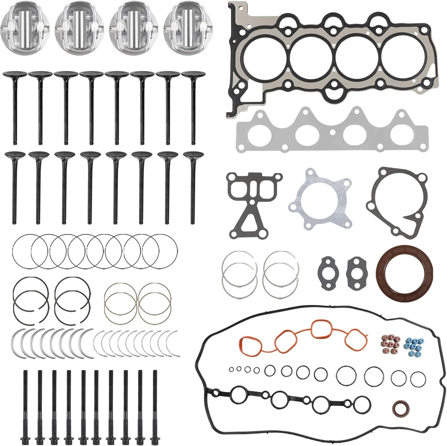 Engine Rebuild Overhaul Kit w Pistons Rings Hyundai Accent Kia Rio Tucson 1.6L