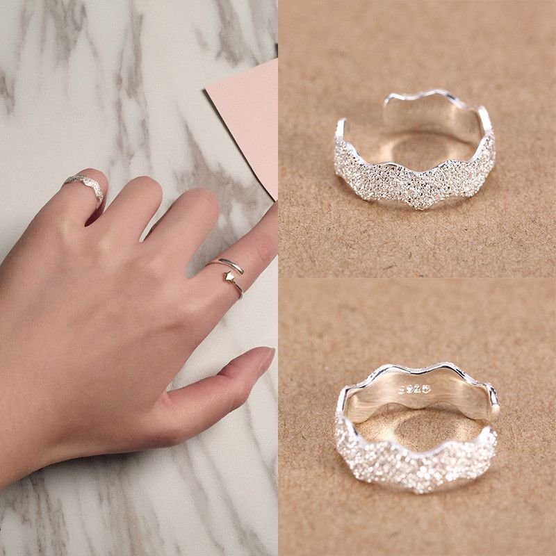 One size 925 Silver Plated Genuine Ring Simplicity Adjustable Fashion