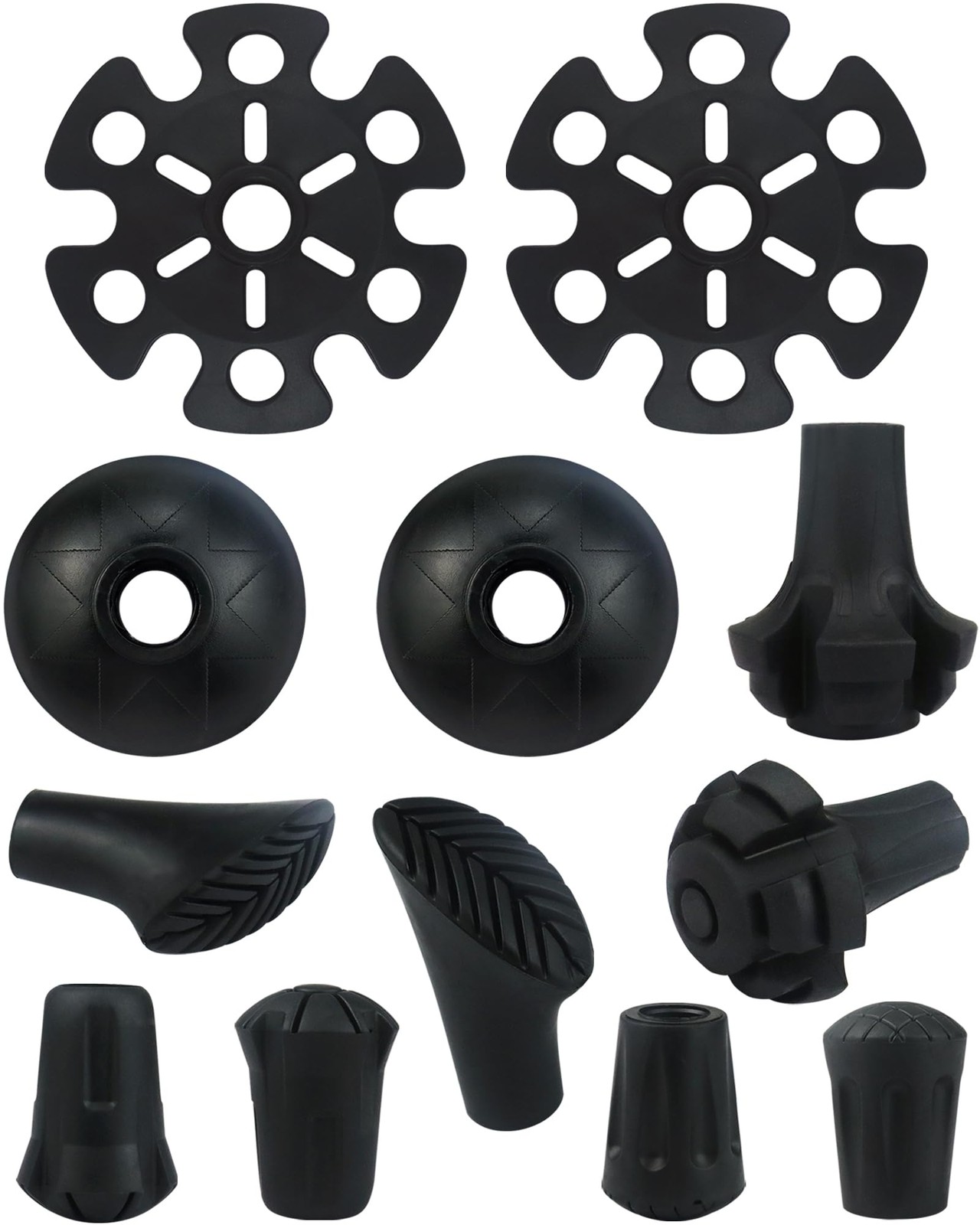12 PCS Replacement Rubber Trekking Poles Tips Sets AntiSlip End Protectors