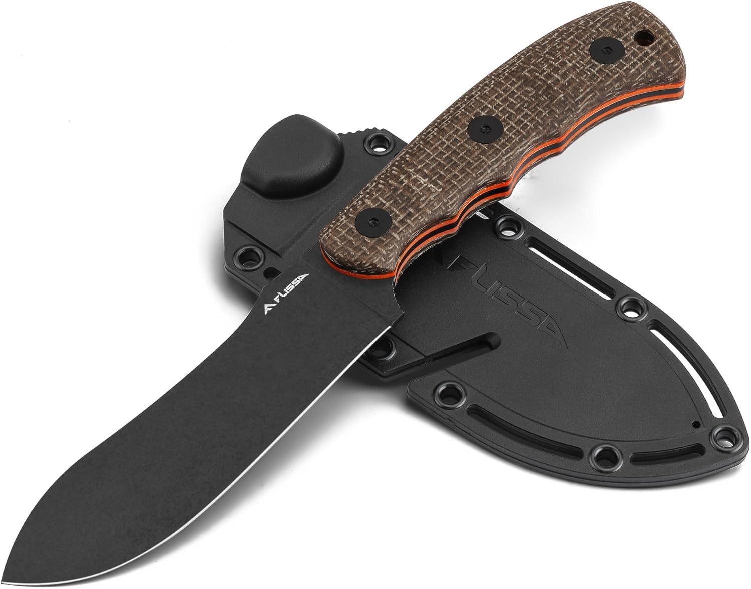 FLISSA Fixed Blade Knife 4.7" Full Tang Hunting Kukri Knife w/14C28N Steel Blade