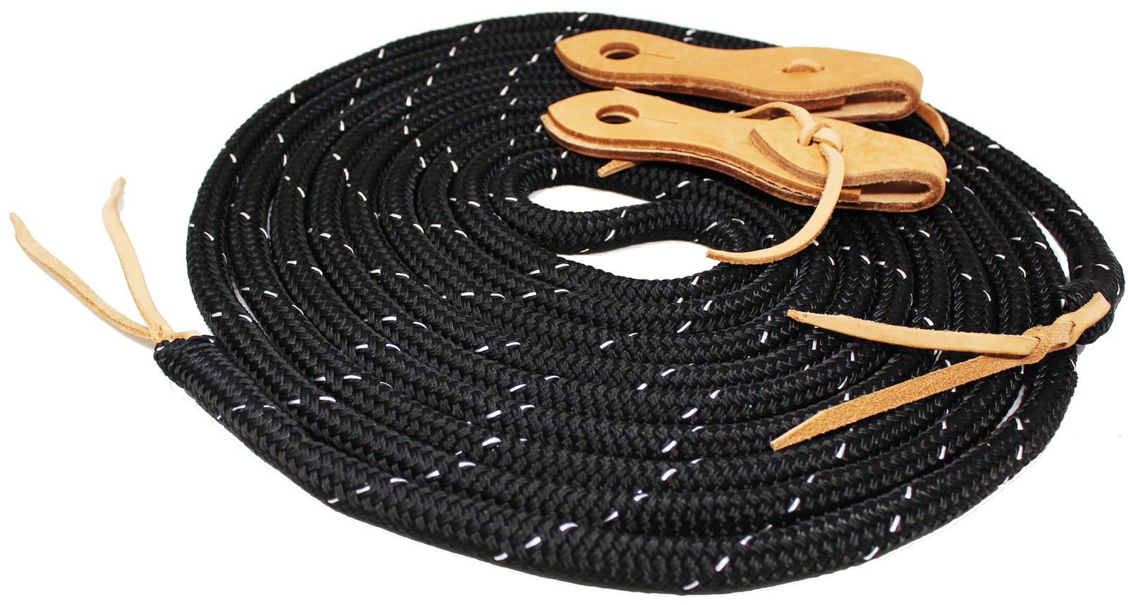 Horse 5/8" x 22' Training Nylon Braided 8 Ft. Mecate Reins Slobber Straps