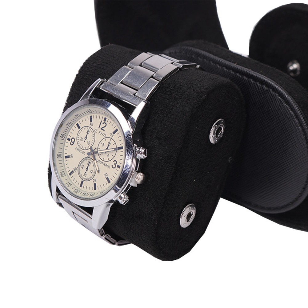 1x PU Leather Watch Storage Case Dustproof Protection Box Single Presentation